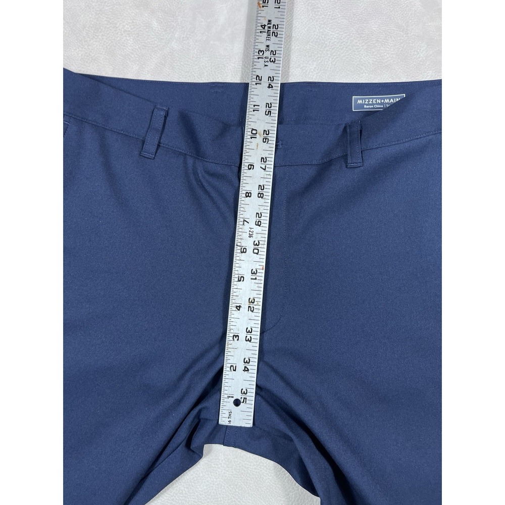 Mizzen + Main Baron Chino Men's 34x30 Trim Fit Performance Chino Pants Navy Golf - Picture 8 of 9